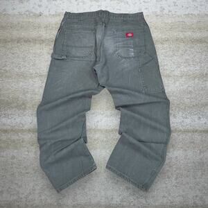 Vintage Dickies Carpenter Pants Moss Green Canvas Baggy Dungarees Work Wear 90s